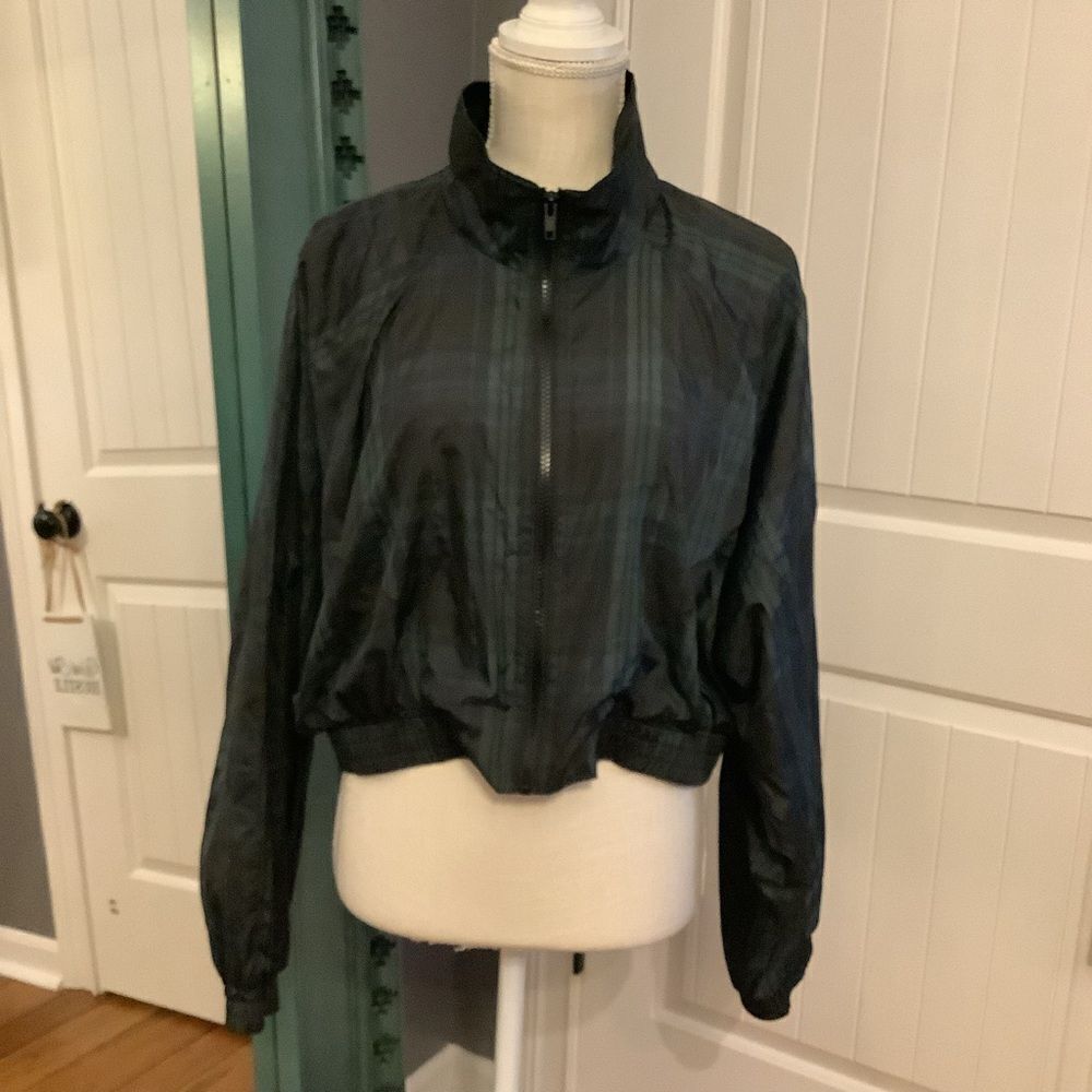 Wild Fable Cropped Black Watch Plaid Jacket
